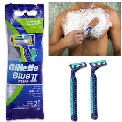 Atb 10 Razor Disposable Blue 2 Plus Twin Blade Ultra Grip Lubricating Pivot Shaver!