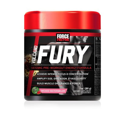 Nutraclick Force Factor VolcaNO Fury, Pre-Workout Powder, Wicked Watermelon, 30 Servings