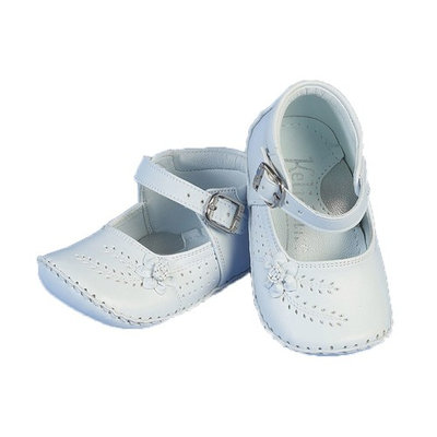 Angels Garment Baby Girls White Flower Buckle Christening Shoes 0-3