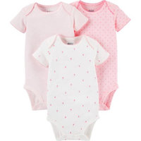 Child Of Mine by Carter's Newborn Baby Girl Short Sleeve Bodysuits, 3-Pack
