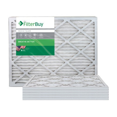 AFB Silver MERV 8 22x24x1 Pleated AC Furnace Air Filter. Filters. 100% produced in the USA. (Pack of 6)