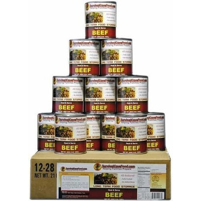 Survival Cave Canned Meat Beef Food-1 case (12 cans)-28oz
