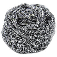 Stainless Steel Scrubber, 2 1/2 x 2 3/4, Steel Gray, 12/Carton, Sold as 1 Carton, 12 Each per Carton