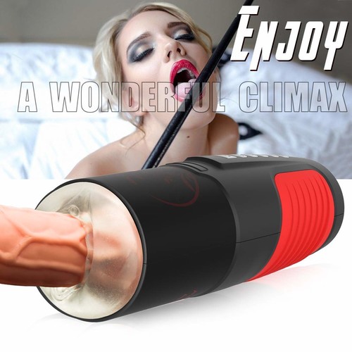 husxiao66 Male Masturbator Hands Free Play Automatic Stroker Intelligent  Heat Deep Throat Suck Lick Knead Soft Oral Cup for Men Sex-Toys T-shirt