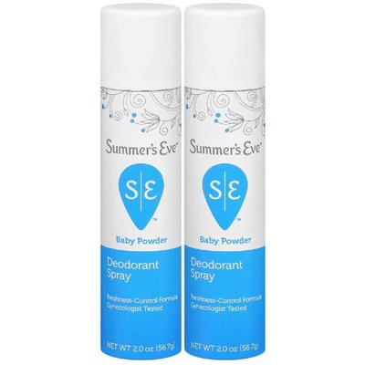 SUMMER'S EVE Feminine Deodorant Spray-Baby Powder-2 oz, 2 pk