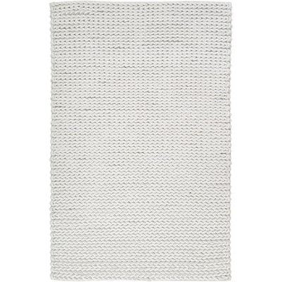 5' x 8' Solid Winter White Hand Woven New Zealand Wool Shag Area Throw Rug