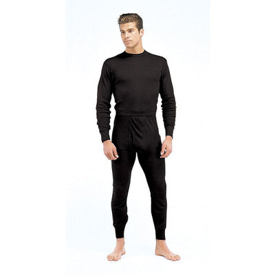 Black Polypropylene Thermal Long Underwear Pants/Bottom