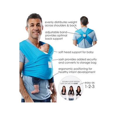 Baby K'tan ACTIVE Baby Carrier in Ocean Blue - X-large