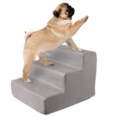Trademark Global Llc High Density Foam Pet Stairs 3 Steps with Machine Washable Zippered Removeable Micro-Fiber Cover with non-slip bottom by PETMAKER