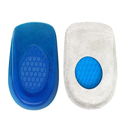 Heel Cups by Envelop (Pair) - Gel Heel Cushions for Heel Spur and Bone Spur Support - Plantar Fasciitis Gel Shoe Inserts Provide Foot Pain Relief - Silicone Shock Absorbing Protector Pad