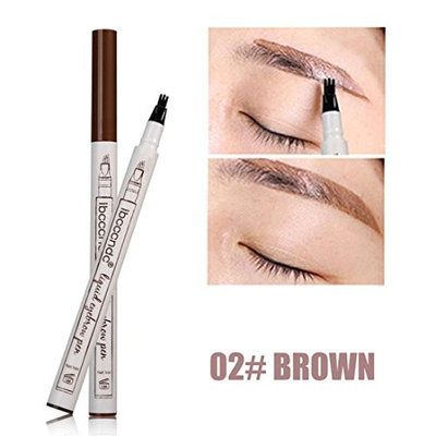 Tattoo Eyebrow Pen, 3Pcs Eyebrow Tattoo Pen Waterproof Fork Tip Sketch Makeup Pen Microblading Ink by YOYORI