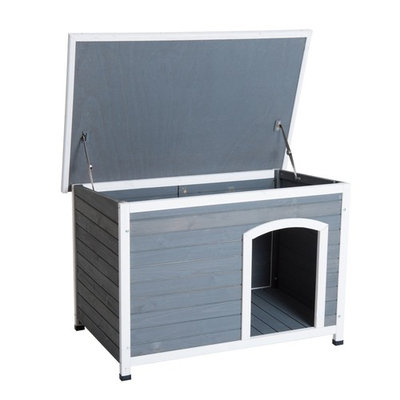 PawHut Medium Wooden Dog House Pet Cabin Raised Water-Resistant Roof