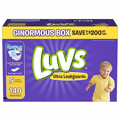 Branded Luvs Ultra Leakguards Diapers Size 5, 140 ct. (diapers - Wholesale Price (Bulk Qty at Whoesale Price, Genuine & Soft Baby diaper)