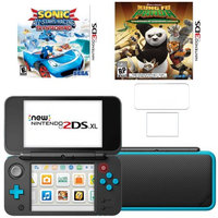 New Nintendo 2DSXL with Kung Fu Panda, Sonic All Star Racing and Screen Protector