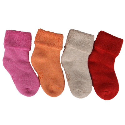 Meso Girl's 4 Pairs Pack Thick Cashmere Wool Socks Solid Color