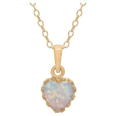 Tiara Gold Over Silver Heart-cut Birthstone Crown Pendant