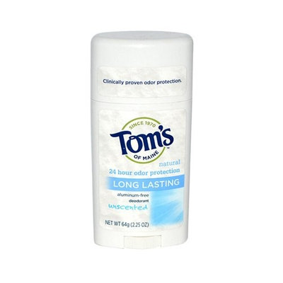 Tom's of Maine Natural Care Long-Lasting Unscented Deodorant Stick, 2.25 Ounce