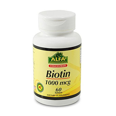 Alfa Vitamins Biotin 1000 Mcg 60 Tablets-Skin-Hair-Nails