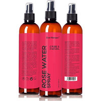 Organic Rose Water Spray - Pure Rosewater Toner and Pore Minimizer - Facial Toner for Skin and Eyes To Reduce Dark Circles, Soothe Puffy Eyes, and Redness - 8 Ounces - Eve Hansen
