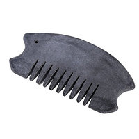 Jade Gua Sha Scraping Massage Tool Jade Guasha Comb Head Body Massage Tool Scrape Comb Massager(Black)