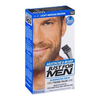 Just For Men Brush-In Color Gel for Mustache & Beard, Light Medium Brown M-30 1.0 ea(pack of 12)