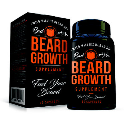 Beard Growth Vitamins for Men by Wild Willies - Naturally Faster Hair Growth - 60 Capsules with Biotin - Grow a Thicker, Fuller Beard and Mustache Today