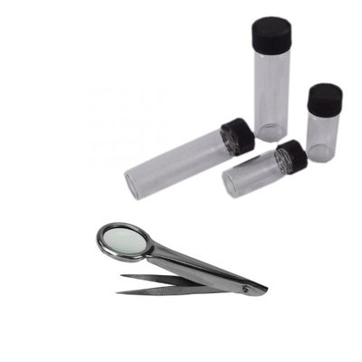 Gold Rush LED 4x Illuminated Tweezer & Vial Combo Set (5-Pack)