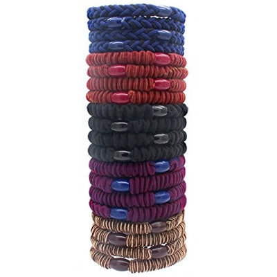 Fashion & Lifestyle 20 Pack Large Hair Ties Pony Ponytail Holders - Thick Solid Stretchy Elastic Hair Bands Boutique Woven Ropes for Girls Women and Ladies
