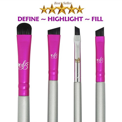 Eyebrow Brush Small Angled Brow - Firm Angle Brushes Stiff Hair - Eyebrow Concealer Brush Amazing Brow Filling Contour Definer Brocha De Cejas Duo Spoolie Defined Arches Precision Shaping Eye Brow Set