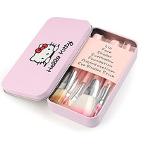 Pretty Cute Pink Makeup Brushes 7 Pieces Travel Makeup Brushes Set with Box Professional Foundation Cosmetic Brushes Eye shadow Brush Lip Brush for Powder Liquid