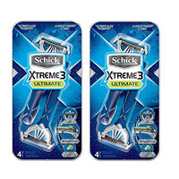 Schick Xtreme 3 Ultimate Razor - 8 Count + FREE Travel Toothbrush, Color May Vary