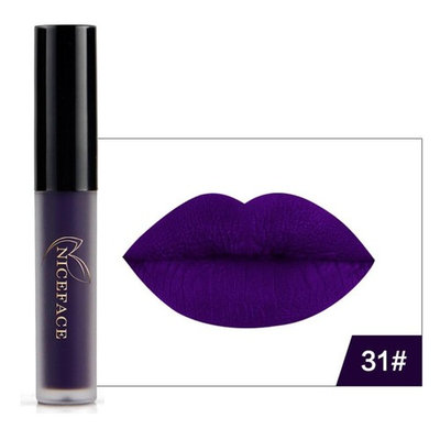NICEFACE Halloween Style Lip Lingerie Matte Liquid Lipstick Waterproof Lip Gloss Makeup (E)