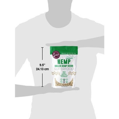 Suncore Foods - Premium Quality 100% Organic Hemp Seeds, 8oz Resealable Pouch