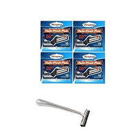 Trac II Chrome Handle + Personna Twin Pivot Plus Razor Cartridges w/ Lubricating Strip for Atra & Trac II Razors 10 ct. (Pack of 4) + FREE Scunci Black Roller Pins, 18 Pcs