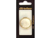 Dill Buttons 28mm 1pc Shank White/Gold