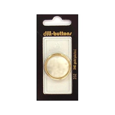 Dill Buttons 28mm 1pc Shank White/Gold