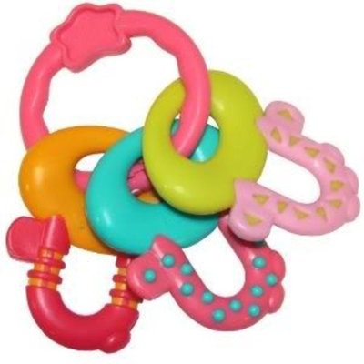 Toy / Game Awesome Bright Starts License to Drool Teether, Pretty in Pink - Keys Are Easy For Baby To H