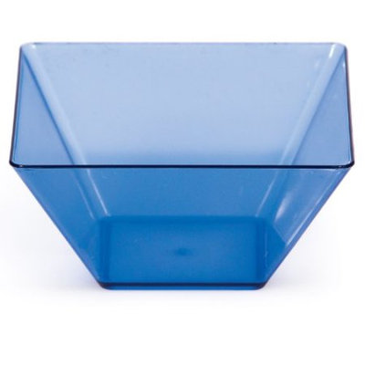 Creative Converting Translucent Blue 3.5 inch Plastic Square Bowl 96 Ct