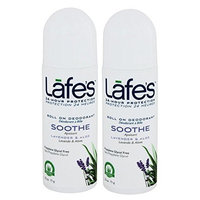 Lafe's Soothe Roll On Deodorant (Pack of 2) With Aloe Vera, Witch Hazel, and Mineral Salts, 2.5 oz Each