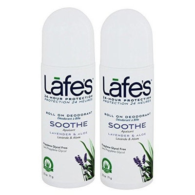 Lafe's Soothe Roll On Deodorant (Pack of 2) With Aloe Vera, Witch Hazel, and Mineral Salts, 2.5 oz Each