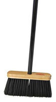 HARPER 109A42 Upright Broom, Stiff,9 in, Steel Hndl, Blk