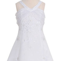Rain Kids Girls 8 White Sequin Floral Special Occasion Dress