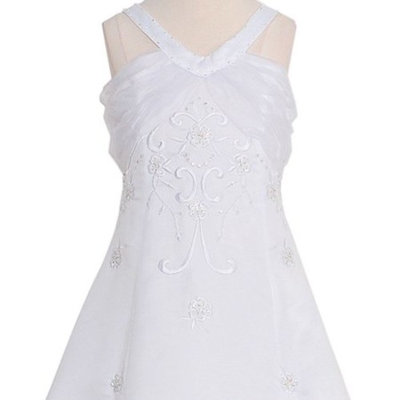Rain Kids Girls 8 White Sequin Floral Special Occasion Dress
