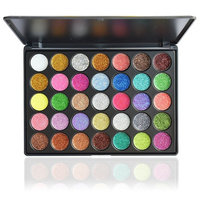 Glitter Eyeshadow Palette,Vodisa 35 color Pressed Glitter Makeup Powder Palette Long-Lasting Metallic Shimmer Eye shadow Pallet Eye Makeup Glow Highly Pigmented Mineral Pressed Glitter Cosmetic Set