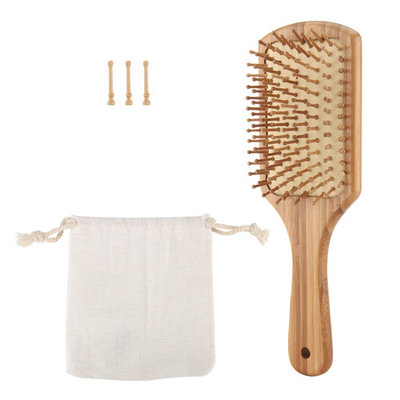 Bamboo Hair Brush Hair Vent Massage Comb Anti Static Hair Detangler for Healthy Hair