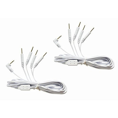 YK Care® Electrode Replacement Lead Wires for TENS/EMS Machine, DC 2.5mm, Plug 2.0mm,4-pin, Length 60'' (10)