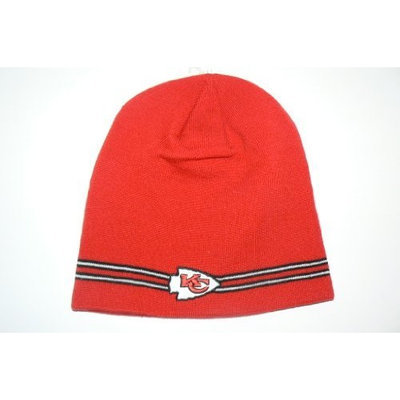 Reebok NFL Kansas City Chiefs Pin Striped Beanie Hat Ski Skull Cap Lid Toque