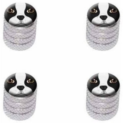 Boston Terrier Face Dog Pet Tire Rim Wheel Aluminum Valve Stem Caps, Multiple Colors