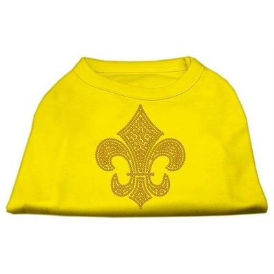 Ahi Gold Fleur de Lis Rhinestone Shirts Yellow Sm (10)