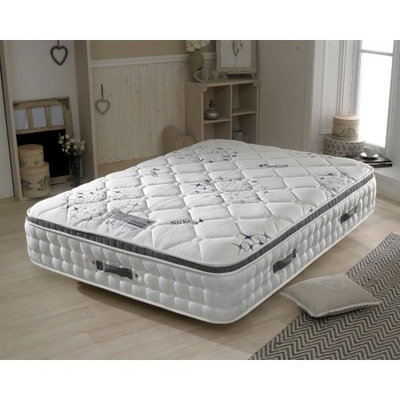 Pillow-Top 2500 Pocket Sprung, Happy Beds Ametist Medium Tension Mattress with Air Stream Fibre Fillings - 4ft Small Double (120 x 190 cm)